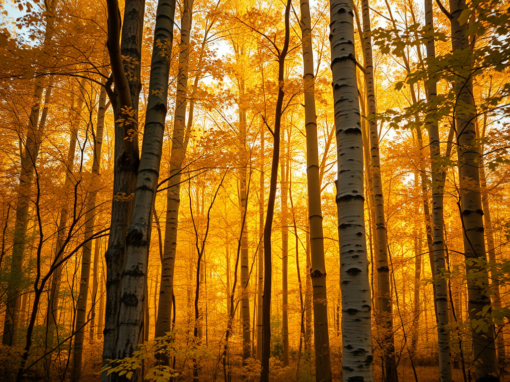 Vibrant Photo of an Aspen Grove